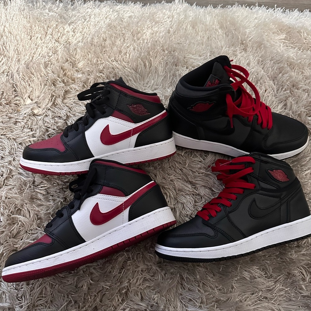 Nike Black and Red Sneakers $100 for both size 6Y